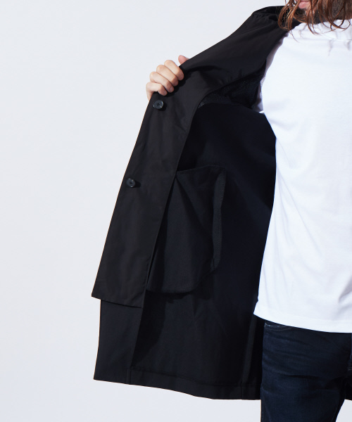 5351 POUR LES HOMMES（ゴーサンゴーイチプールオム）の「コンビネーションガウンコート（ステンカラーコート・メンズ・ブラック・44/46/48）」の10枚目の写真