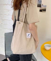 shopnikoniko（ショップニコニコ）の「トートバッグ A4 コーデュロイ キャンバス 推し活 ロゴ（トートバッグ）」