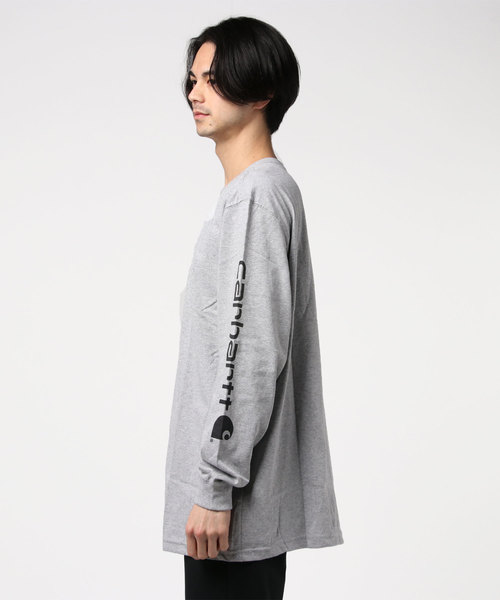Carhartt（カーハート）の「カーハート袖ロゴLSTEE（CRHTT-K231）（Tシャツ/カットソー・メンズ・ブラック/グレー・S/M/L）」の3枚目の写真