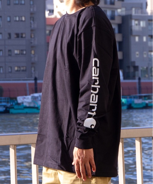 Carhartt（カーハート）の「カーハート袖ロゴLSTEE（CRHTT-K231）（Tシャツ/カットソー・メンズ・ブラック/グレー・S/M/L）」の12枚目の写真