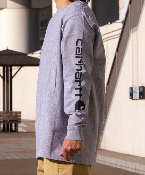 Carhartt（カーハート）の「カーハート袖ロゴLSTEE（CRHTT-K231）（Tシャツ/カットソー・メンズ・ブラック/グレー・S/M/L）」の15枚目の写真