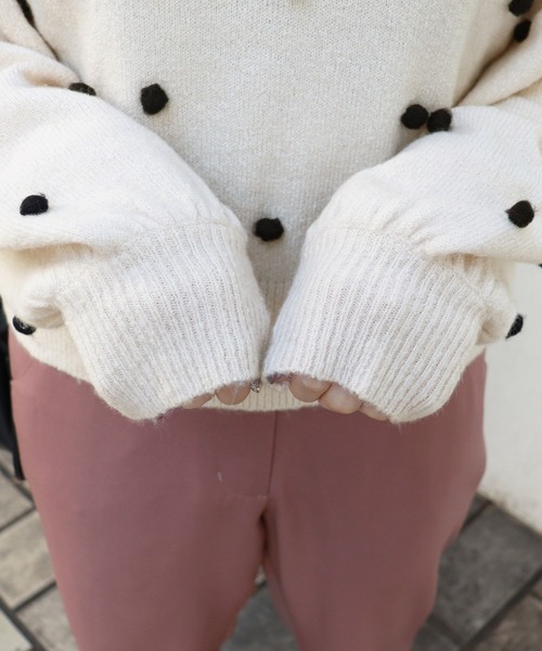 PairPair（ペアペア）の「ぽんぽん付きニット（ニット/セーター・レディース・ブラック/アイボリー/ピンクベージュ・FREE）」の19枚目の写真