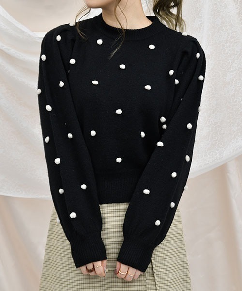 PairPair（ペアペア）の「ぽんぽん付きニット（ニット/セーター・レディース・ブラック/アイボリー/ピンクベージュ・FREE）」の14枚目の写真