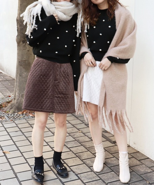 PairPair（ペアペア）の「ぽんぽん付きニット（ニット/セーター・レディース・ブラック/アイボリー/ピンクベージュ・FREE）」の7枚目の写真