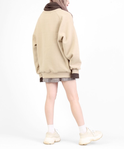 DING（ディング）の「DING/タートルネックoatmeal裏起毛スウェット（スウェット・レディース・ピンク/ベージュ・FREE）」の4枚目の写真