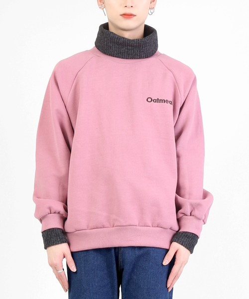 DING（ディング）の「DING/タートルネックoatmeal裏起毛スウェット（スウェット・レディース・ピンク/ベージュ・FREE）」の7枚目の写真