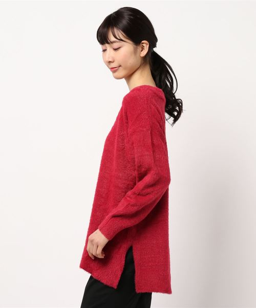 KOBE LETTUCE（コウベレタス）の「前後2way Vネックフラッフィーニットトップス（ニット/セーター・レディース・ホワイト/ベージュ/グレー/ピンク/ダークパープル・FREE）」の6枚目の写真