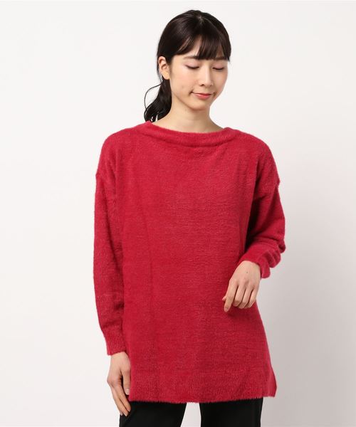 KOBE LETTUCE（コウベレタス）の「前後2way Vネックフラッフィーニットトップス（ニット/セーター・レディース・ホワイト/ベージュ/グレー/ピンク/ダークパープル・FREE）」の8枚目の写真