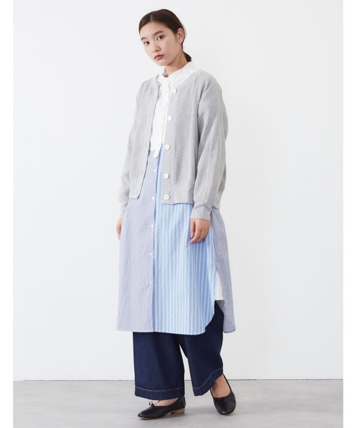 POU DOU DOU（プードゥドゥ）の「ワッフルショートカーディガン（カーディガン/ボレロ・レディース・ブラック/グレー/アイボリー・3）」の4枚目の写真