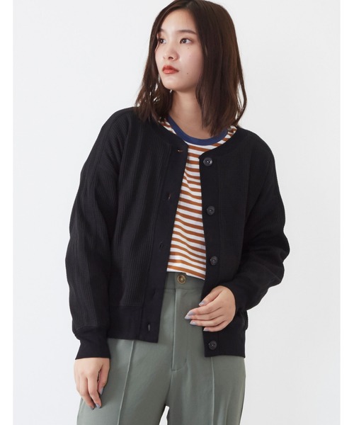 POU DOU DOU（プードゥドゥ）の「ワッフルショートカーディガン（カーディガン/ボレロ・レディース・ブラック/グレー/アイボリー・3）」の18枚目の写真