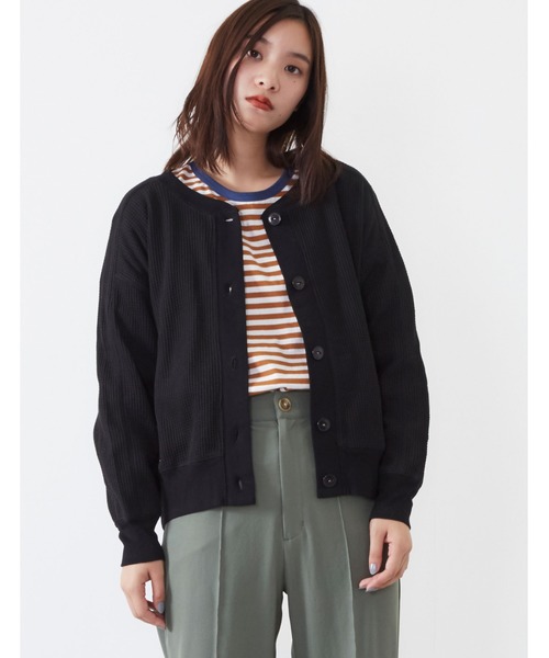 POU DOU DOU（プードゥドゥ）の「ワッフルショートカーディガン（カーディガン/ボレロ・レディース・ブラック/グレー/アイボリー・3）」の19枚目の写真