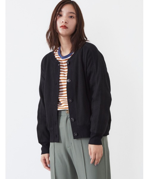 POU DOU DOU（プードゥドゥ）の「ワッフルショートカーディガン（カーディガン/ボレロ・レディース・ブラック/グレー/アイボリー・3）」の20枚目の写真