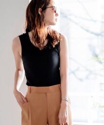 coen | テレコノースリーブ（タンクトップ）(タンクトップ)