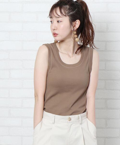 coen（コーエン）の「テレコノースリーブ（タンクトップ）（タンクトップ・レディース・ベージュ/モカ/ブラック・MEDIUM/LARGE）」の21枚目の写真
