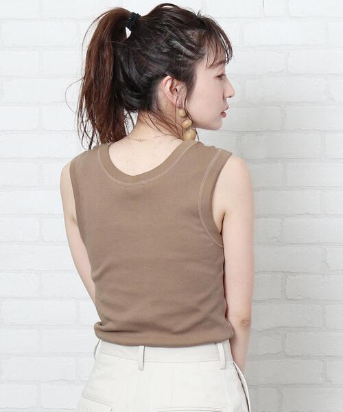 coen（コーエン）の「テレコノースリーブ（タンクトップ）（タンクトップ・レディース・ベージュ/モカ/ブラック・MEDIUM/LARGE）」の22枚目の写真
