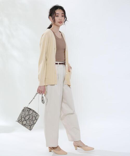 coen（コーエン）の「テレコノースリーブ（タンクトップ）（タンクトップ・レディース・ベージュ/モカ/ブラック・MEDIUM/LARGE）」の12枚目の写真