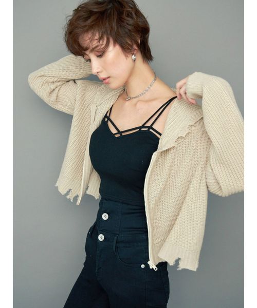 GYDA（ジェイダ）の「バインダービスチェ（キャミソール・レディース・ブラック/グレー/オフホワイト・FREE）」の13枚目の写真