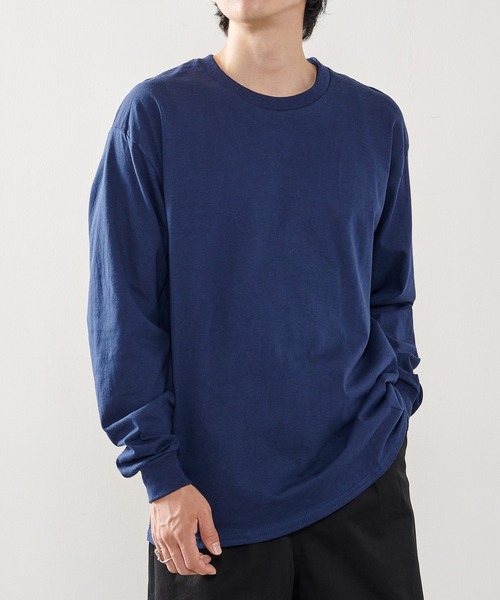 GILDAN（ギルダン）の「目黒蓮さん着用！【GILDAN】6.0オンス USA ウルトラコットンビッグシルエット 袖リブロングスリーブTシャツ 長袖Ｔシャツ 無地ロンT カットソー オーバーサイズ GL2400 MURS（Tシャツ/カットソー・レディース・ホワイト/ダークグレー/ブラック/オレンジ/ピンク/カーキ/ワイン/サックスブルー/サンドベージュ/ロイヤルブルー/ネイビー/ダークオレンジ/ダークブラウン/グリーン/ナチュラル/アッシュ/グレー/ヘザーチャコール/レモンイエロー/ダークグリーン/ゴールド/レッド/パープル・M/L/XL/S/2XL）」の13枚目の写真