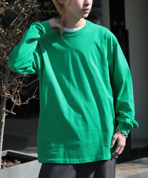 GILDAN（ギルダン）の「目黒蓮さん着用！【GILDAN】6.0オンス USA ウルトラコットンビッグシルエット 袖リブロングスリーブTシャツ 長袖Ｔシャツ 無地ロンT カットソー オーバーサイズ GL2400 MURS（Tシャツ/カットソー・レディース・ホワイト/ダークグレー/ブラック/オレンジ/ピンク/カーキ/ワイン/サックスブルー/サンドベージュ/ロイヤルブルー/ネイビー/ダークオレンジ/ダークブラウン/グリーン/ナチュラル/アッシュ/グレー/ヘザーチャコール/レモンイエロー/ダークグリーン/ゴールド/レッド/パープル・M/L/XL/S/2XL）」の12枚目の写真