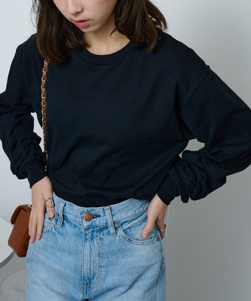 «Мегуро Судзу» носит! [GILDAN] 6.0oz USA Ultra Cotton Big Shirt — длинный рукав, безшовный R-образный GL2400 MURS