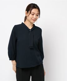 ジョーゼットボウタイ9分袖ブラウス