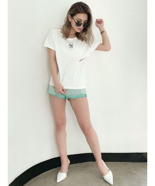 GYDA（ジェイダ）の「ケミカルJ/W デニムショーパン（デニムパンツ・レディース・ピンク/ブルー/グリーン・SMALL/MEDIUM/X-SMALL）」の10枚目の写真