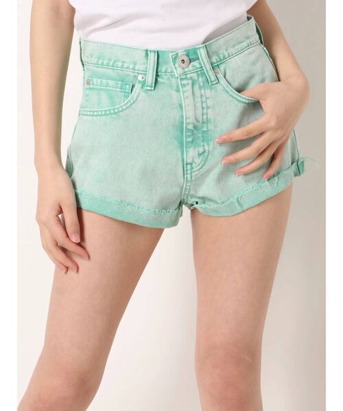 GYDA（ジェイダ）の「ケミカルJ/W デニムショーパン（デニムパンツ・レディース・ピンク/ブルー/グリーン・SMALL/MEDIUM/X-SMALL）」の8枚目の写真