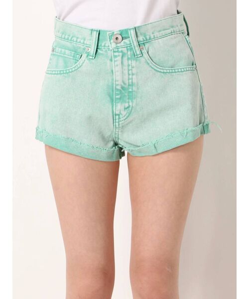 GYDA（ジェイダ）の「ケミカルJ/W デニムショーパン（デニムパンツ・レディース・ピンク/ブルー/グリーン・SMALL/MEDIUM/X-SMALL）」の6枚目の写真