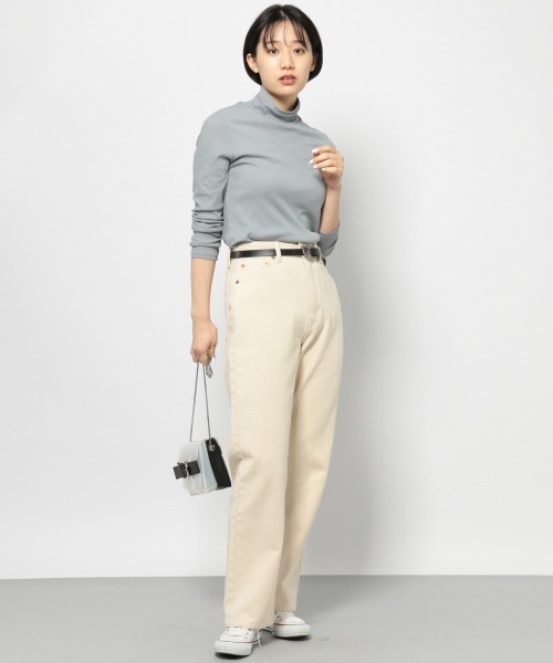 PAGEBOY(ページボーイ)の「シアーカットタートルプルオーバー(Tシャツ/カットソー・レディース・オフホワイト/ライトブルー/ブラック・FREE)」の5枚目の写真