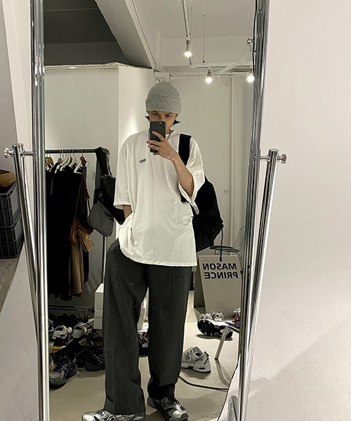 MASONPRINCE（メイソンプリンス）の「ビッグシルエットロゴプレートシンプルTシャツ DT2129 【MASONPRINCE】（Tシャツ/カットソー・メンズ・ブラック/ホワイト・L/M/S/XL）」の12枚目の写真