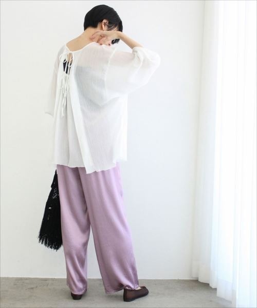 ADAM ET ROPE'（アダムエロペ）の「楊柳バックリボンブラウス（シャツ/ブラウス・レディース・ホワイト/グリーン系その他・FREE）」の12枚目の写真