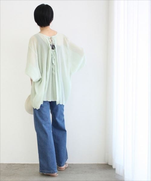 ADAM ET ROPE'（アダムエロペ）の「楊柳バックリボンブラウス（シャツ/ブラウス・レディース・ホワイト/グリーン系その他・FREE）」の5枚目の写真