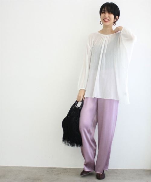 ADAM ET ROPE'（アダムエロペ）の「楊柳バックリボンブラウス（シャツ/ブラウス・レディース・ホワイト/グリーン系その他・FREE）」の8枚目の写真