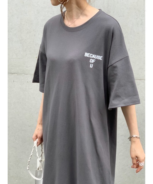 Day and Grade（デイアンドグレイド）の「ロゴマキシカットソーワンピース（ワンピース・レディース・グレイッシュベージュ・FREE）」の4枚目の写真