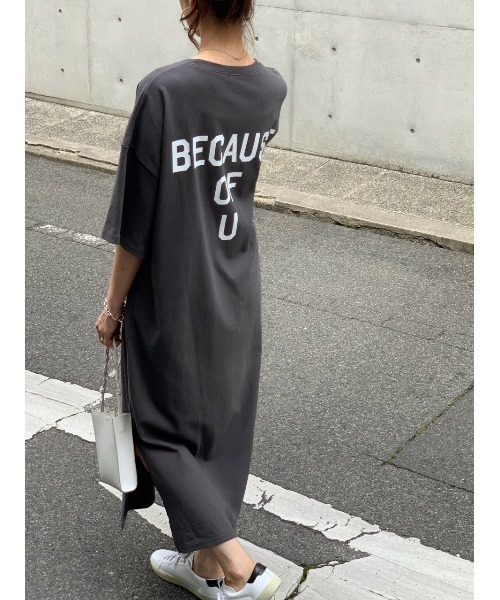 Day and Grade（デイアンドグレイド）の「ロゴマキシカットソーワンピース（ワンピース・レディース・グレイッシュベージュ・FREE）」の8枚目の写真