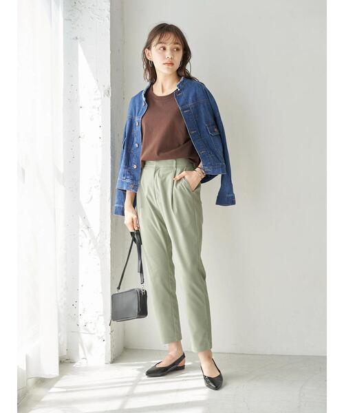 earth music&ecology(アースミュージックアンドエコロジー)の「COTTON USAデニム(ノーカラーBIG Gジャン)*(デニムジャケット・レディース・ダークインディゴブルー/ブルー系その他・FREE)」の21枚目の写真