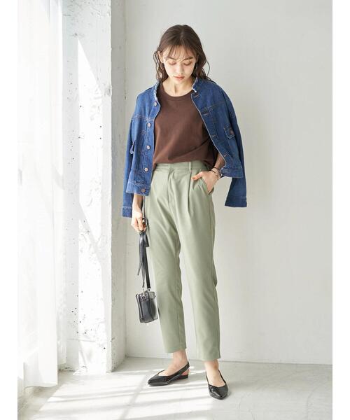 earth music&ecology(アースミュージックアンドエコロジー)の「COTTON USAデニム(ノーカラーBIG Gジャン)*(デニムジャケット・レディース・ダークインディゴブルー/ブルー系その他・FREE)」の22枚目の写真