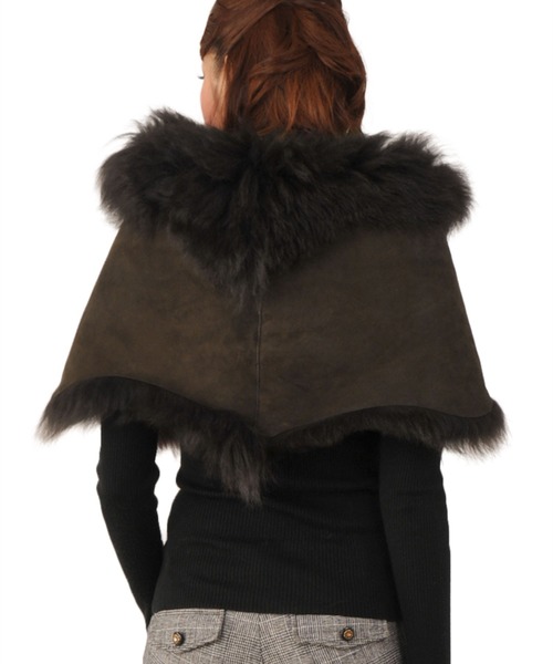 ムートンファーWフェイスケープ（ポンチョ）｜sankyo shokai