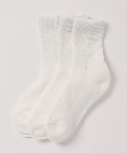 FRUIT OF THE LOOM（フルーツオブザルーム）の「クオーター丈無地底パイル3p / 3足セット / リーズナブル  / モノトーン ベーシック（ソックス/靴下・レディース・ブラック/マルチ/ホワイト・FREE）」の7枚目の写真