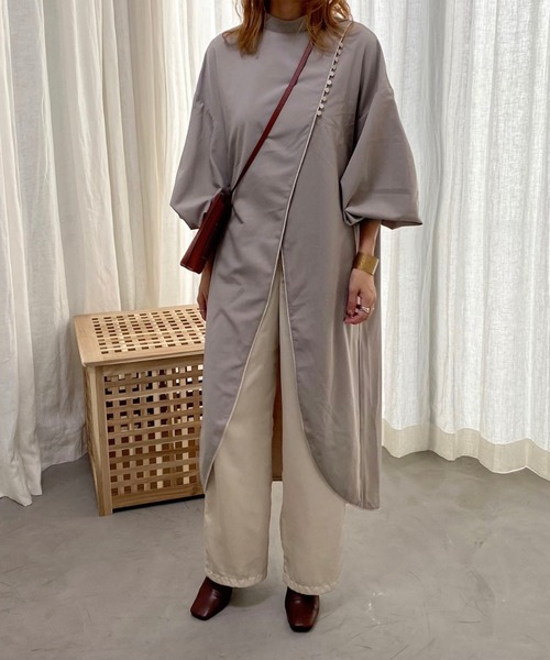 CFT.（シフト）の「CFT.　layer piping long SH（ワンピース・レディース・アイボリー/ブルー/グレイッシュベージュ・FREE）」の14枚目の写真