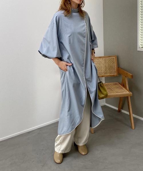 CFT.（シフト）の「CFT.　layer piping long SH（ワンピース・レディース・アイボリー/ブルー/グレイッシュベージュ・FREE）」の20枚目の写真