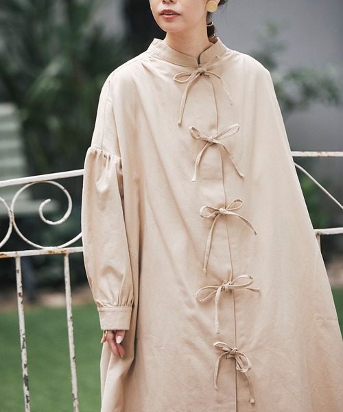 and R（アンドアール）の「リボン結びワンピース（ワンピース・レディース・ベージュ/ブラック/アイボリー・FREE）」の8枚目の写真