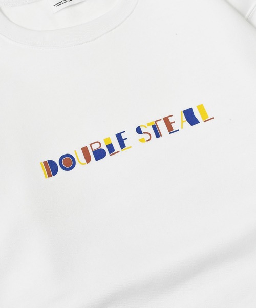 DOUBLE STEAL（ダブルスティール）の「Colorful Logo 裏起毛クルー（スウェット・メンズ・ブラック/トップグレー/ホワイト・MEDIUM/LARGE/X-LARGE）」の2枚目の写真