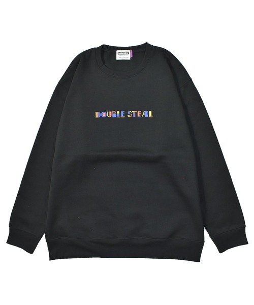 DOUBLE STEAL（ダブルスティール）の「Colorful Logo 裏起毛クルー（スウェット・メンズ・ブラック/トップグレー/ホワイト・MEDIUM/LARGE/X-LARGE）」の6枚目の写真