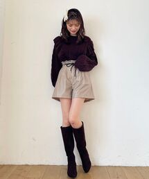 MAJESTIC LEGON | フェイクレザーショートパンツ(その他パンツ)