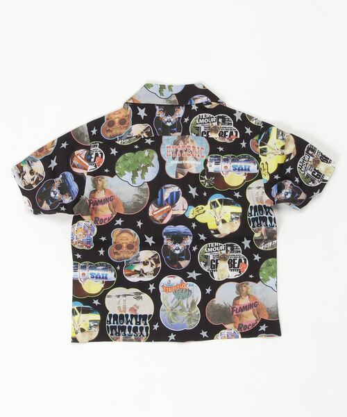 JOEY HYSTERIC（ジョーイヒステリック）の「FLAMING ROCK柄 アロハシャツ（シャツ/ブラウス・キッズ・ホワイト系その他/ブラック系その他・SMALL/MEDIUM）」の3枚目の写真