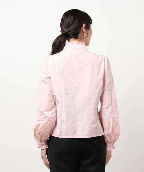 GGD（ジージーディー）の「HAVE A NICE TRIP / イタリアンメモリーシェープハナガラフリルシャツ（シャツ/ブラウス・レディース・ホワイト/ピンク・L/LL/M）」の3枚目の写真