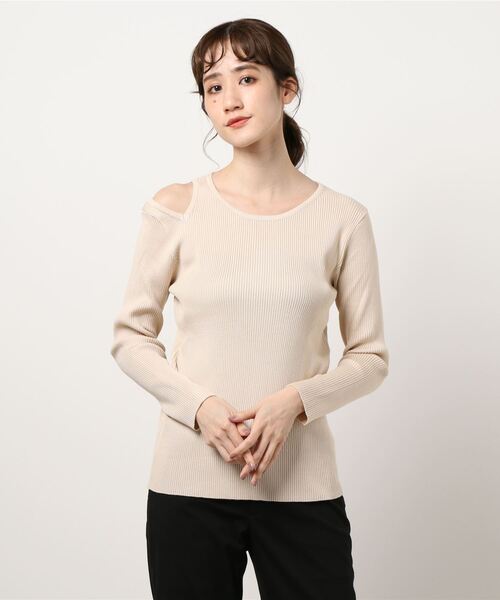 ≪STAUD≫LA発 スタウド トップ ニット 送料込 ショルダーカッティングニットトップス(ニット/セーター
