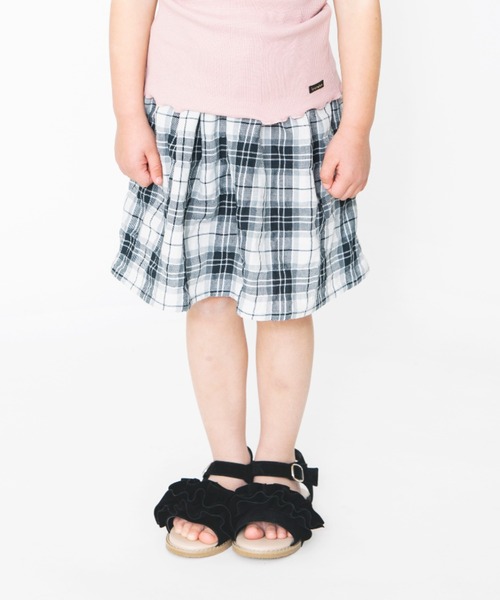 BRANSHES(ブランシェス)の「【WEB限定】チェック柄スカート(スカート・キッズ・レッド/イエロー/グレー/グリーン・L/M/XL)」の2枚目の写真