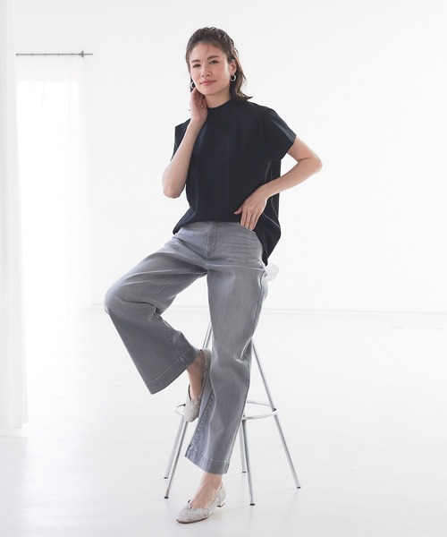 Abahouse Devinette（ドゥヴィネット）の「【BRAHMIN】ワイドデニムパンツ（デニムパンツ・レディース・ライトグレー/インディゴブルー・36/40）」の7枚目の写真